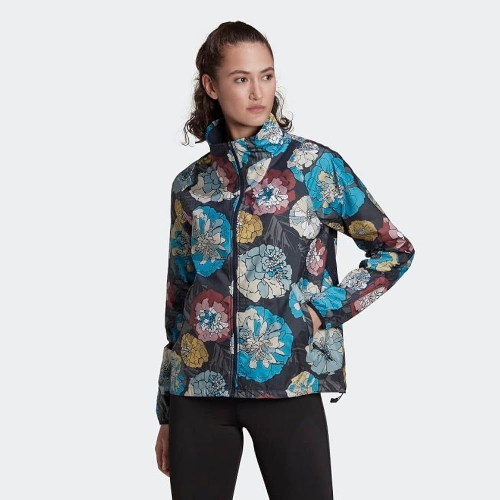 adidas Run Fast Flower Running Jacket Women's, Blue,